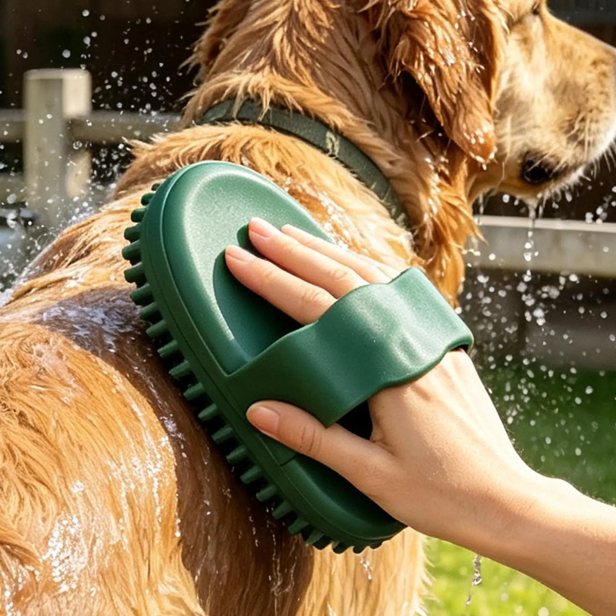 Soft Rubber Horse & Pet Grooming Brush with Hand Strap Pet Grooming Brush PLUSH