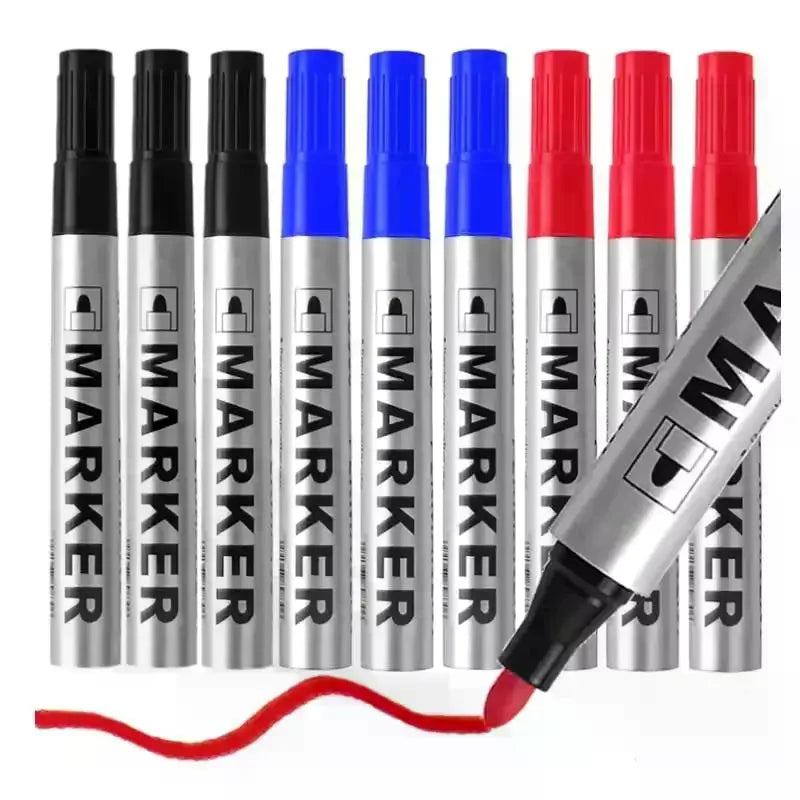 5pcs Permanent Paint Markers 2mm Waterproof Oil-Based Black Pens Permanent Marker Set PLUSH