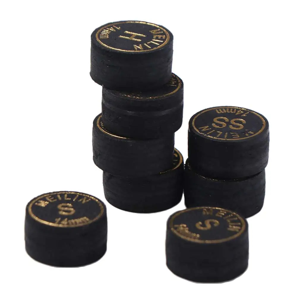 14mm Pigskin Leather Snooker Cue Tips SS/S/M/H – 2pcs Set Billiard Cue Tips PLUSH