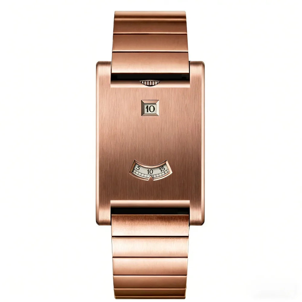 Retro Square Quartz Watch | Steel Band, Water Resistant, Unisex Square Quartz Watch PLUSH Marjine - Steel Belt