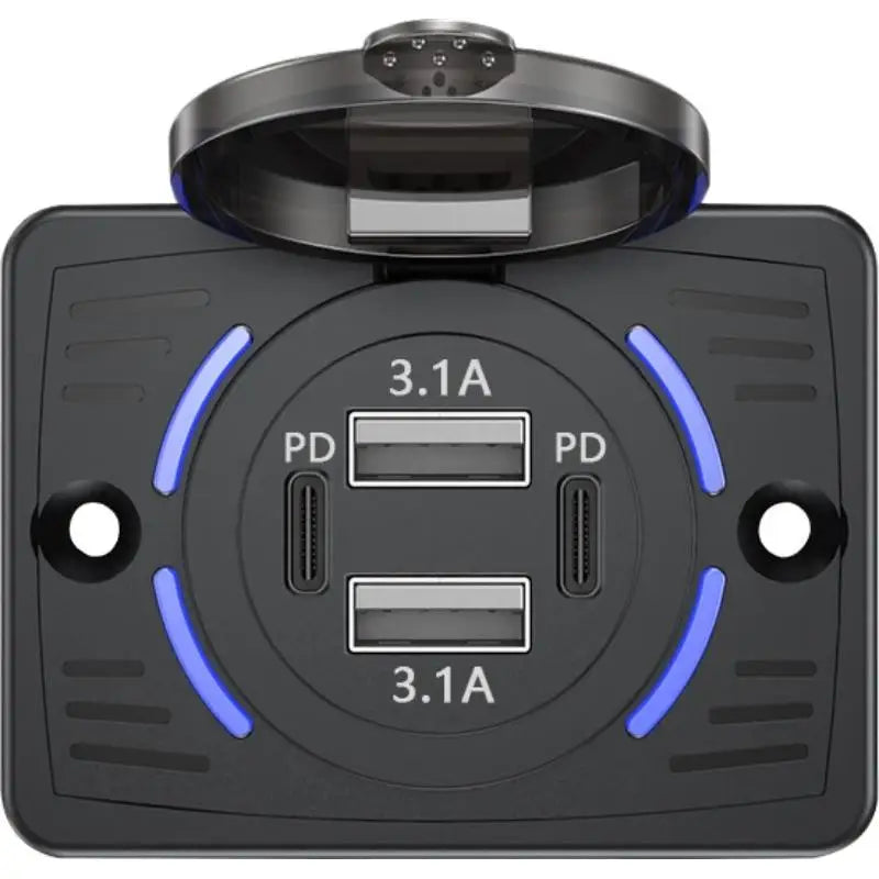 Dual USB QC3.0 + PD Car Charger 5V 3.1A | 12V-24V Vehicle Car USB Charger PLUSH A