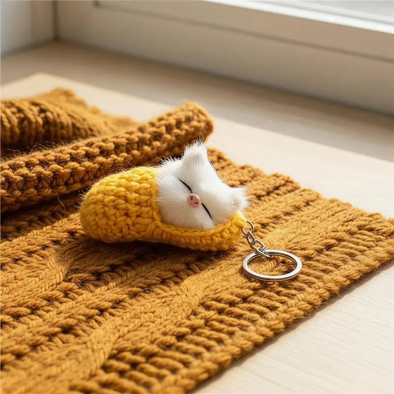 Cute Mini Plush Cat Keychain with Sound – Cat Lover Gift Plush Keychain PLUSH