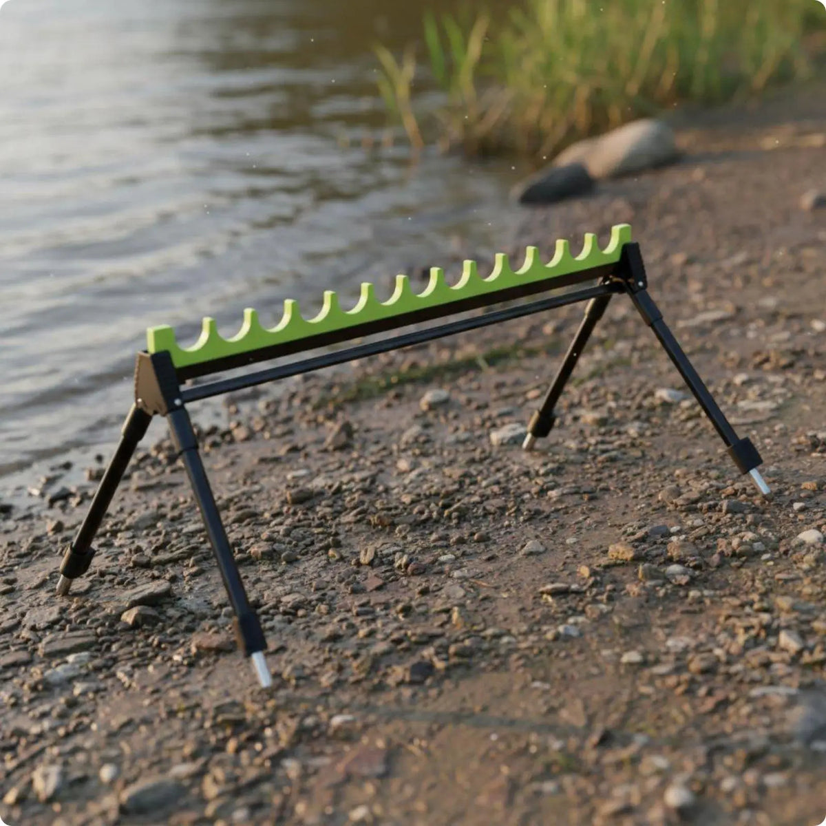 Telescopic Folding Fishing Rod Stand – Multi-Slot Bank Rack Fishing Rod Stand PLUSH L12Holes