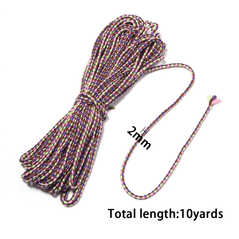 10 Yards Bohemian Multicolor Braided Cotton Cord – DIY Jewelry Braided Craft Cord PLUSH