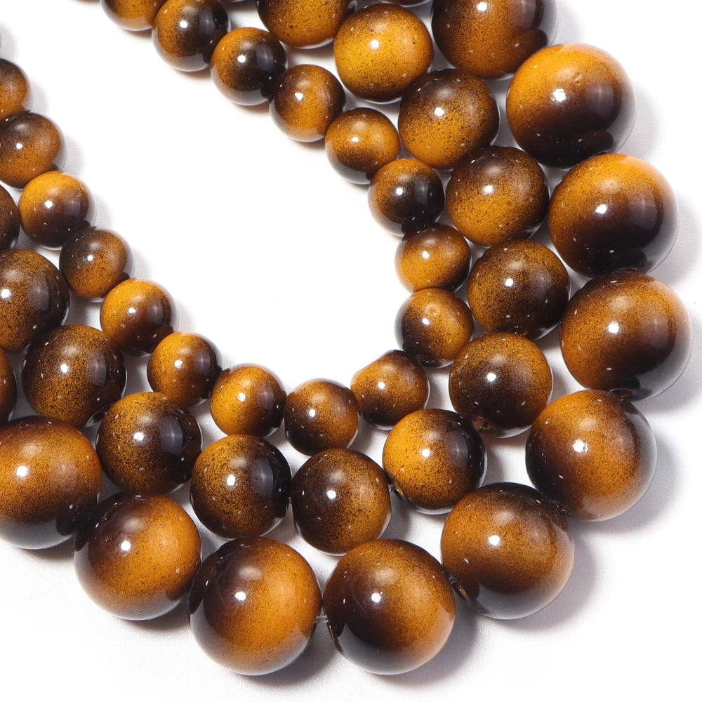 Tiger Eye Glass Spacer Beads 6/8/10mm – DIY Jewelry Making Glass Spacer Beads PLUSH