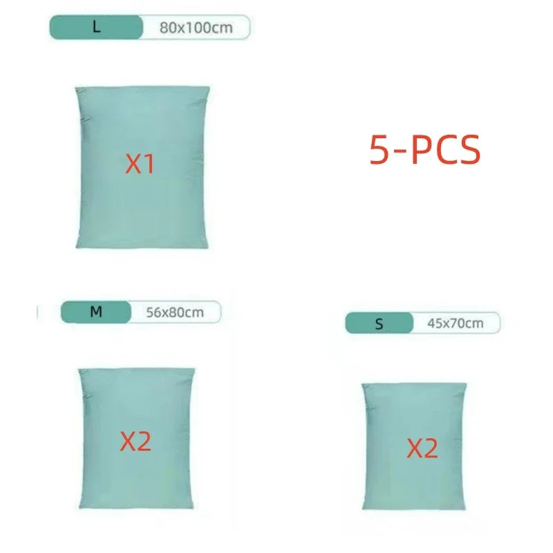 TAILI No-Pump Vacuum Storage Bags 3-5PC | Clothes & Blankets Vacuum Storage Bags PLUSH MIX 5 PCS 1