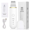 Ultrasonic Skin Scrubber Face Spatula – Pore Cleaner & Lifting Facial Cleansing Device PLUSH WHITE