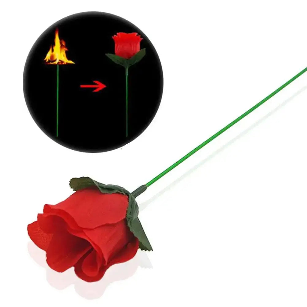 Torch to Rose Fire Magic Trick – Flame Appearing Flower Prop Magic Trick Prop PLUSH