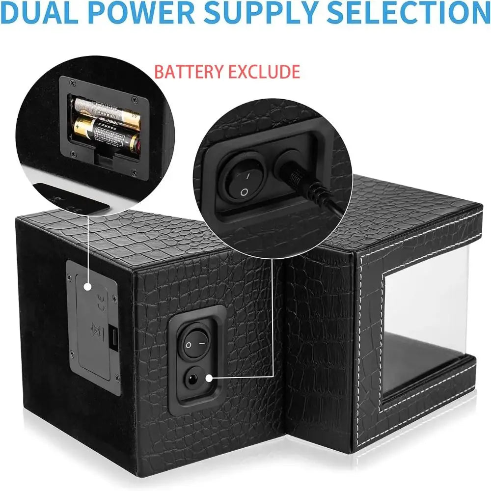 Silent Single Watch Winder – Quiet Wooden Automatic Display Box Watch Winder Box PLUSH