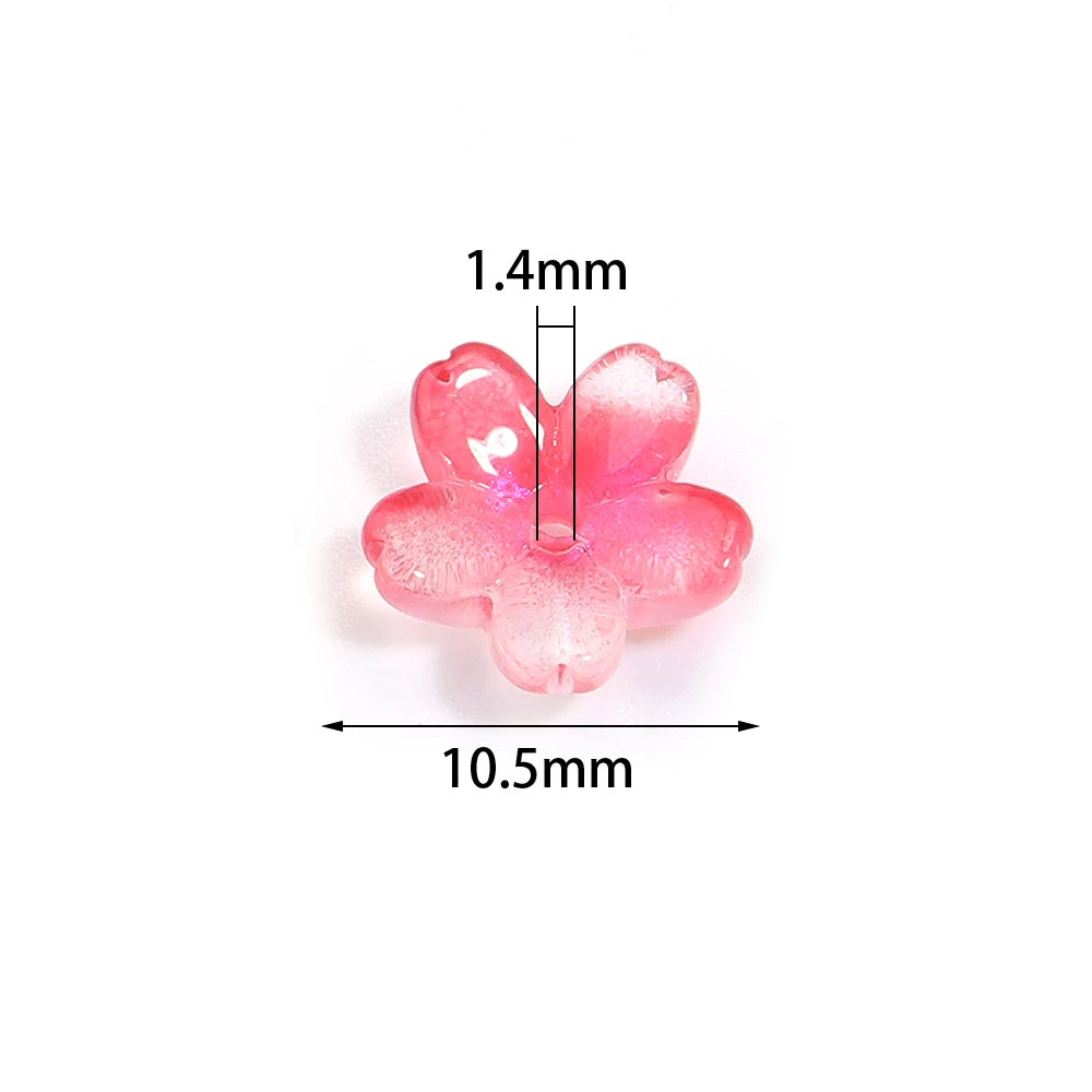 50pcs Cherry Blossom Czech Glass Spacer Beads – DIY Jewelry Glass Flower Beads PLUSH