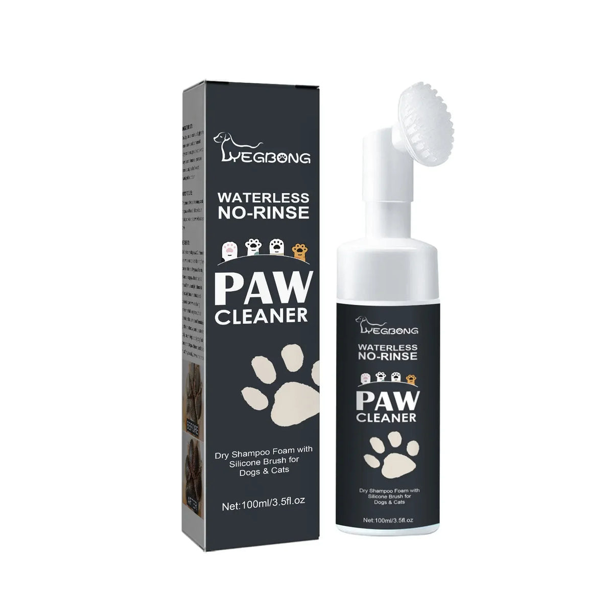 Pet Paw Cleaner – No-Rinse Foam Wash with Silicone Brush Pet Paw Cleaner PLUSH 100ml