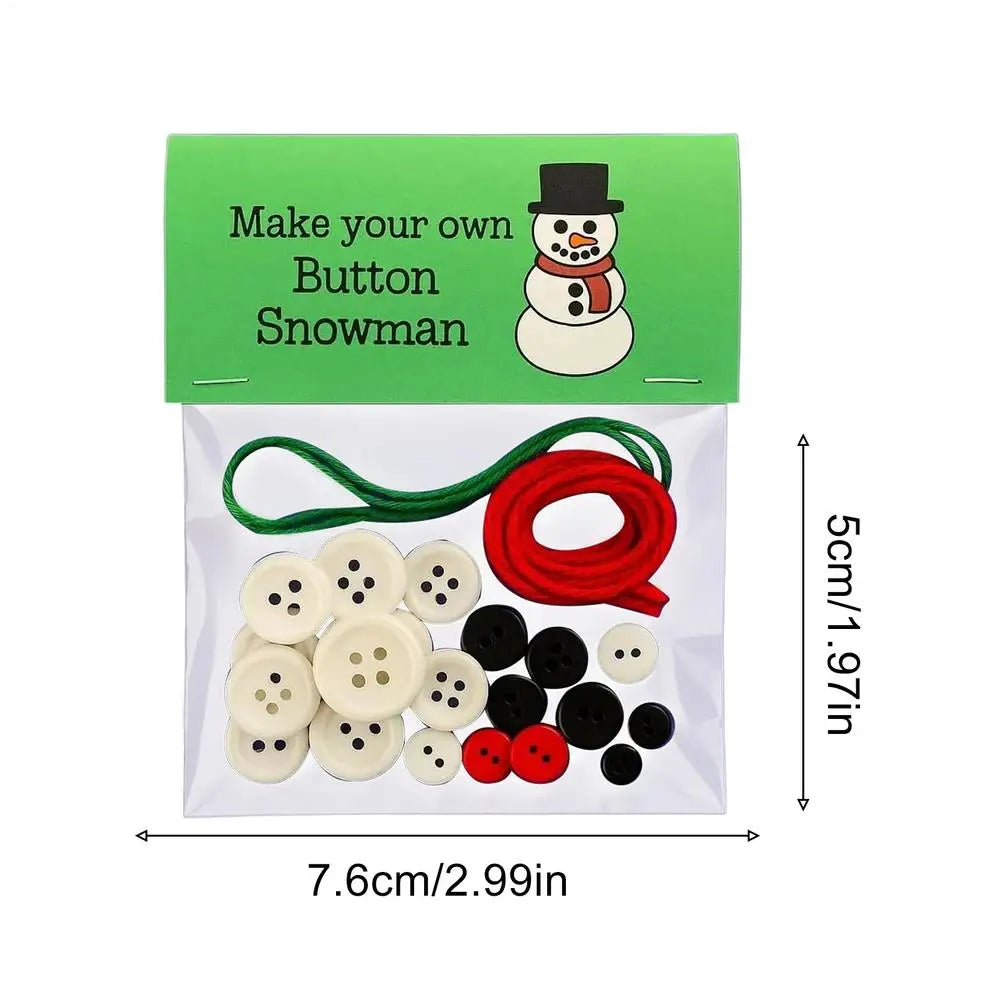 DIY Christmas Button Craft Kit – Snowman & Santa Ornaments DIY Craft Kit PLUSH 02 Material package