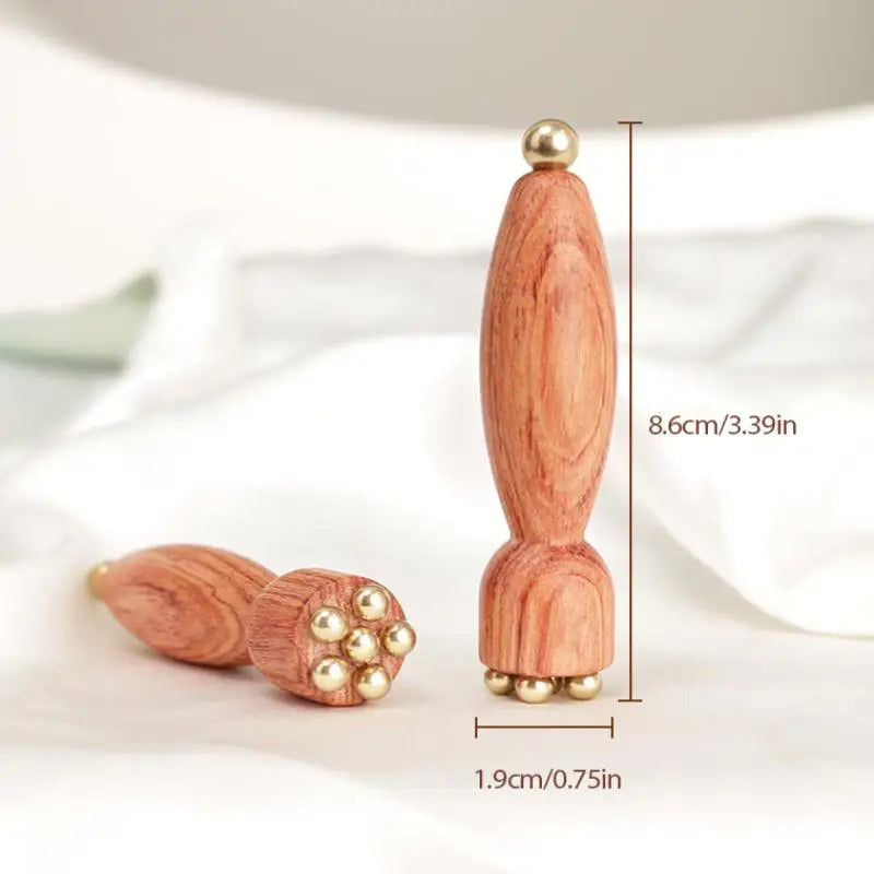 Rosewood Gua Sha Facial Massager – Copper Acupoint Tool Facial Gua Sha Massager PLUSH Double-Headed