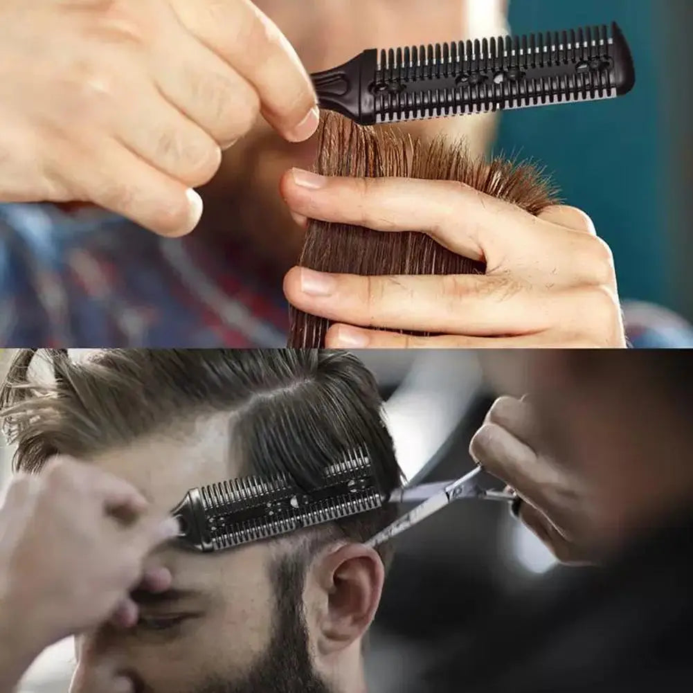 Barber Hair Cutting Comb with Razor Blade | Thinning Trimmer Hair Cutting Comb PLUSH