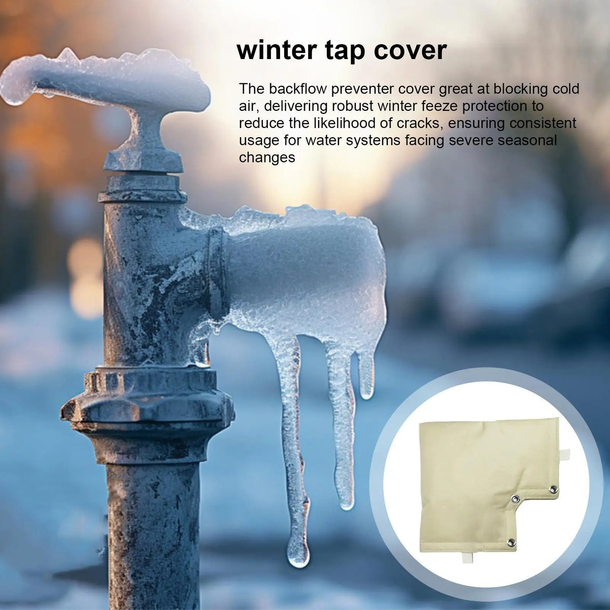 Outdoor Faucet Cover – Winter Freeze Protection Insulated Sleeve Faucet Insulation Cover PLUSH