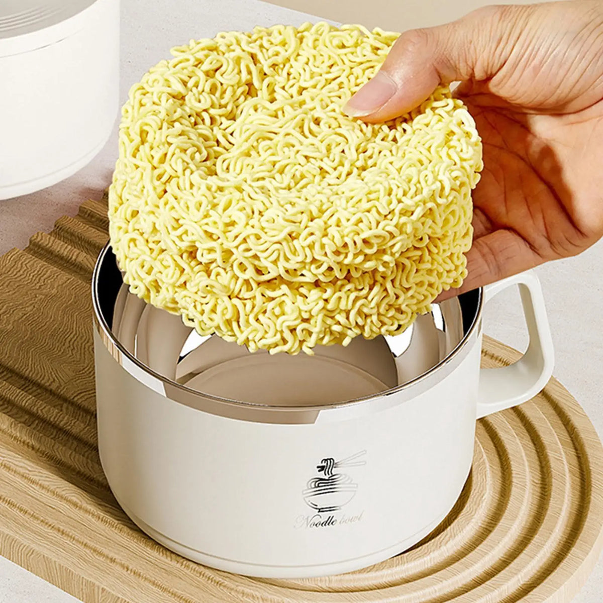 Double-Layer Stainless Steel Lunch Bowl 1650ml with Lid Stainless Steel Lunch Bowl PLUSH