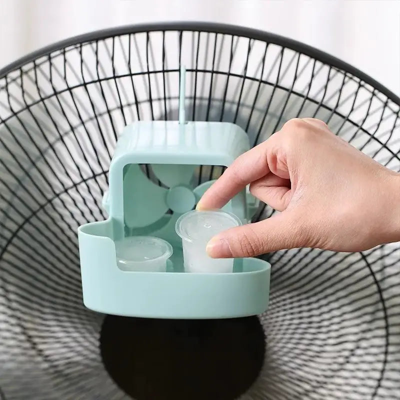 Fan Ice Cooling Box with 4 Reusable Ice Cups & Hanging Hook Fan Cooling Accessory PLUSH