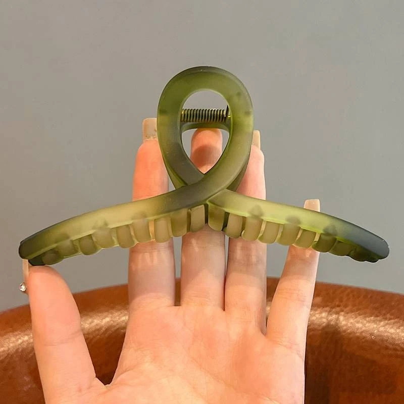 Large Green Transparent Hair Claw Clip 13cm | Women's Ponytail Hair Claw Clip PLUSH