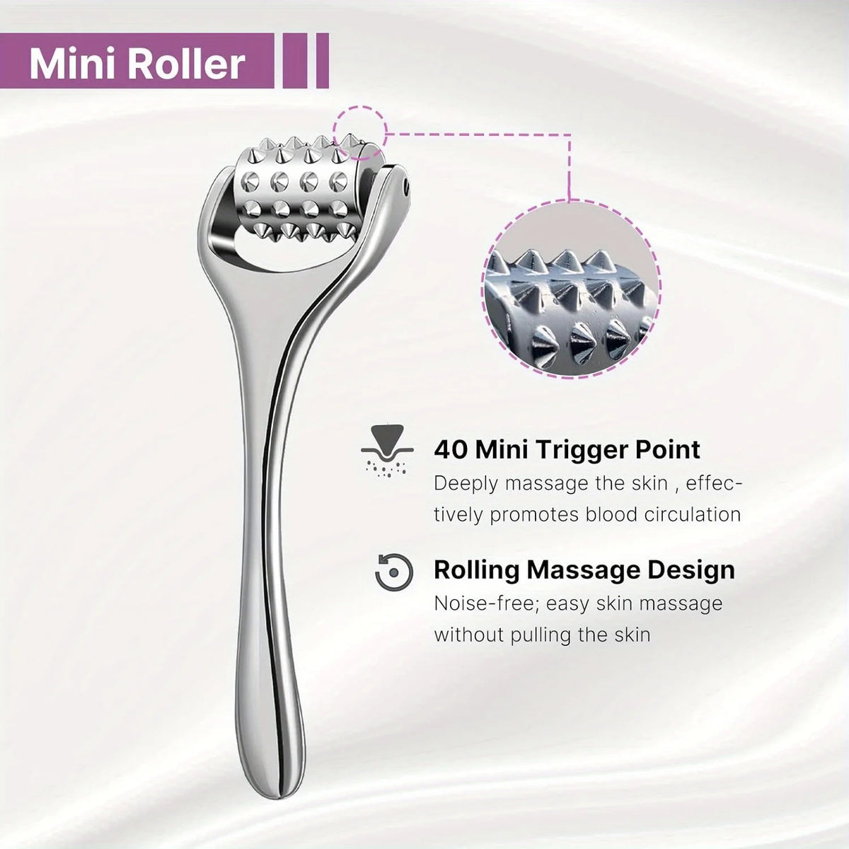 Stainless Steel Eye & Face Roller Massager | Daily Facial Care Face Roller Massager PLUSH