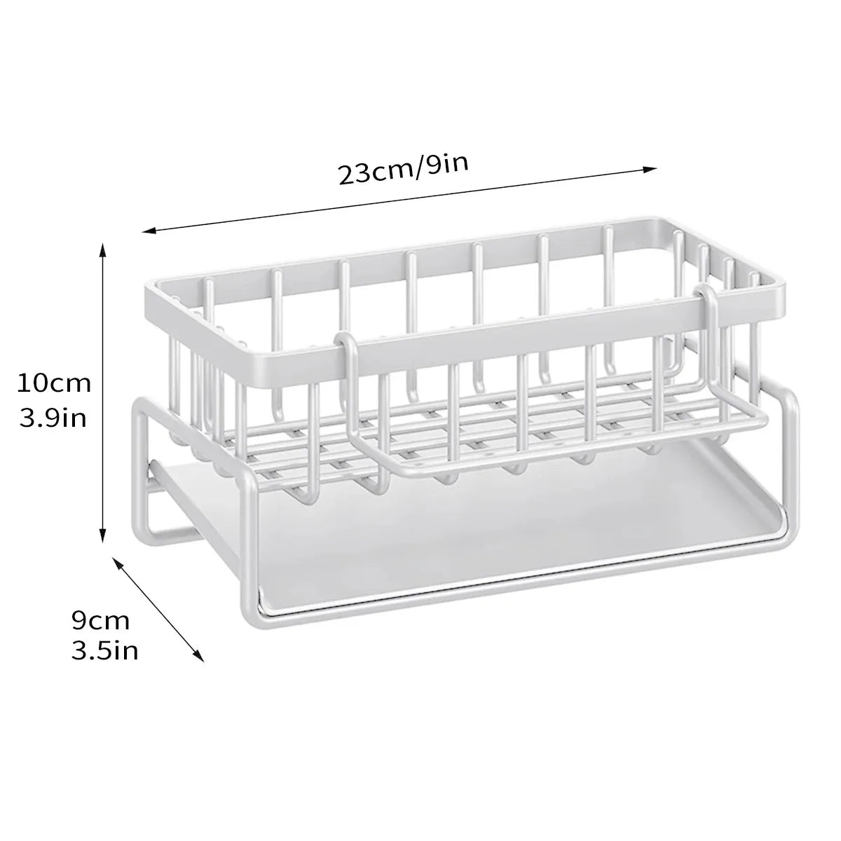 Kitchen Sink Organizer – Sponge Holder & Soap Drainer Rack Sink Organizer Caddy PLUSH White Pro