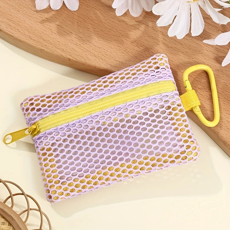 Transparent Mesh Makeup Bag – Flat Square Toiletry Organizer Cosmetic Bag PLUSH