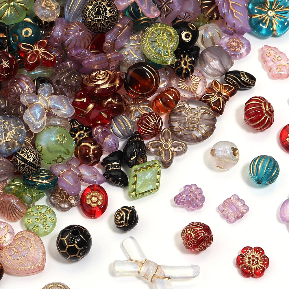 50g Vintage Acrylic Butterfly Flower Spacer Beads – DIY Jewelry Acrylic Spacer Beads PLUSH