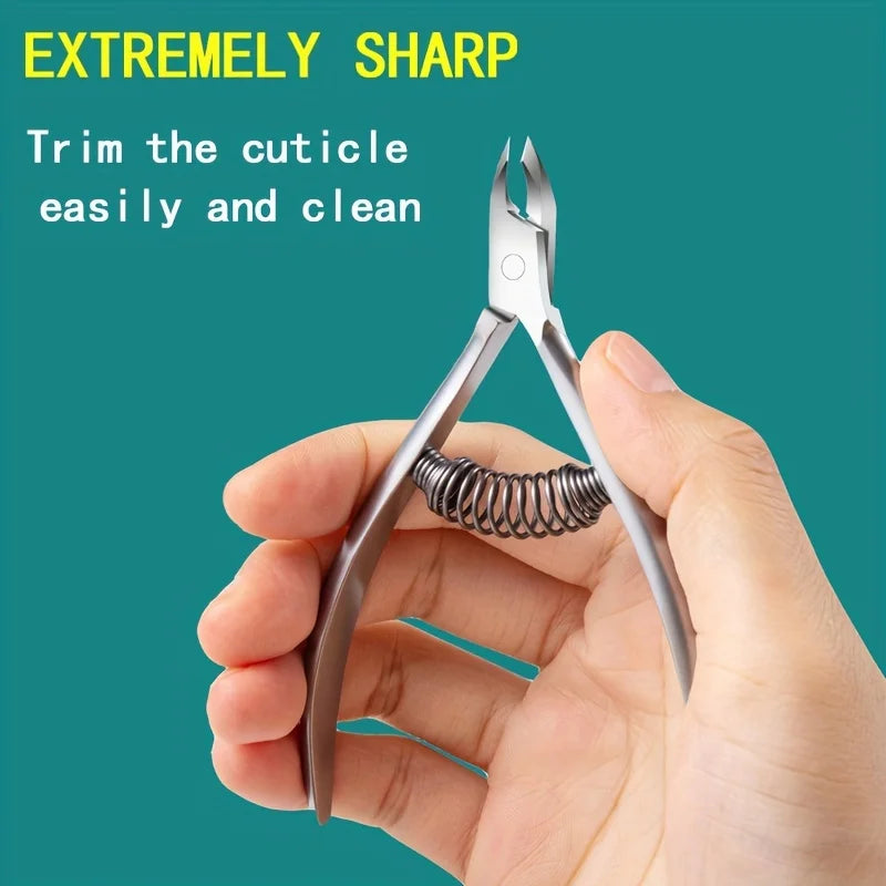 Stainless Steel Nail Clipper & Cuticle Scissor Manicure Set Nail Care Kit PLUSH