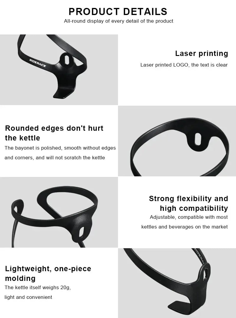RIDERACE Ultralight Aluminium Bike Bottle Cage – MTB & Road Bike Bottle Cage PLUSH