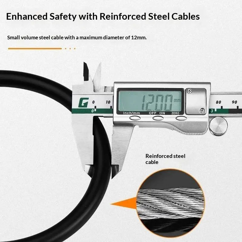 4-Digit Combination Bicycle Cable Lock – Portable Steel Security Bicycle Cable Lock PLUSH