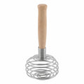 17cm Stainless Steel Coil Hand Whisk with Wooden Handle Kitchen Whisk PLUSH Default Title