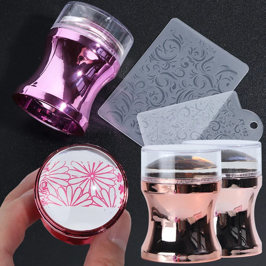 Silicone Jelly Nail Art Stamper & Scraper Set – 3pcs Nail Art Stamper PLUSH
