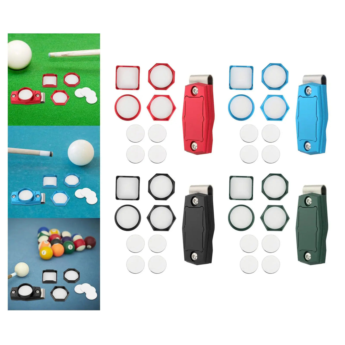 Tooyful Billiard Chalk Holder with Belt Clip – 4 Shapes Billiard Chalk Holder PLUSH