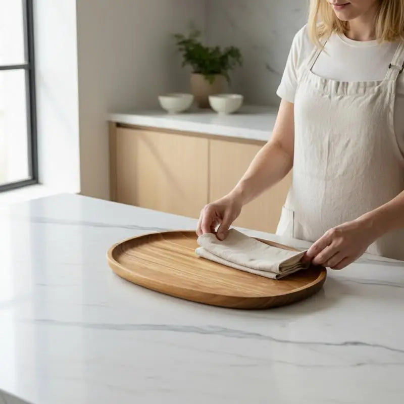 Rustic Wooden Serving Platter – Oval Wood Tray for Food & Decor Wooden Serving Tray PLUSH