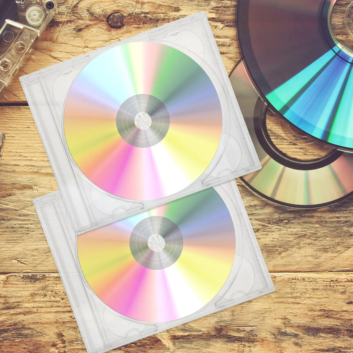 Clear CD DVD Storage Cases 2-Pack | Transparent Plastic Disc Organizer CD DVD Storage Case PLUSH
