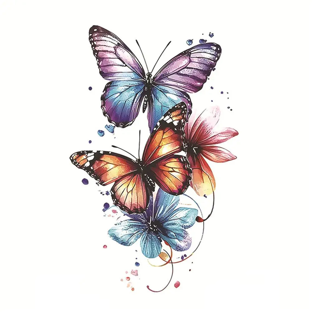 Colorful Butterfly Temporary Tattoo Stickers – Men & Women Temporary Tattoo Sticker PLUSH L CN