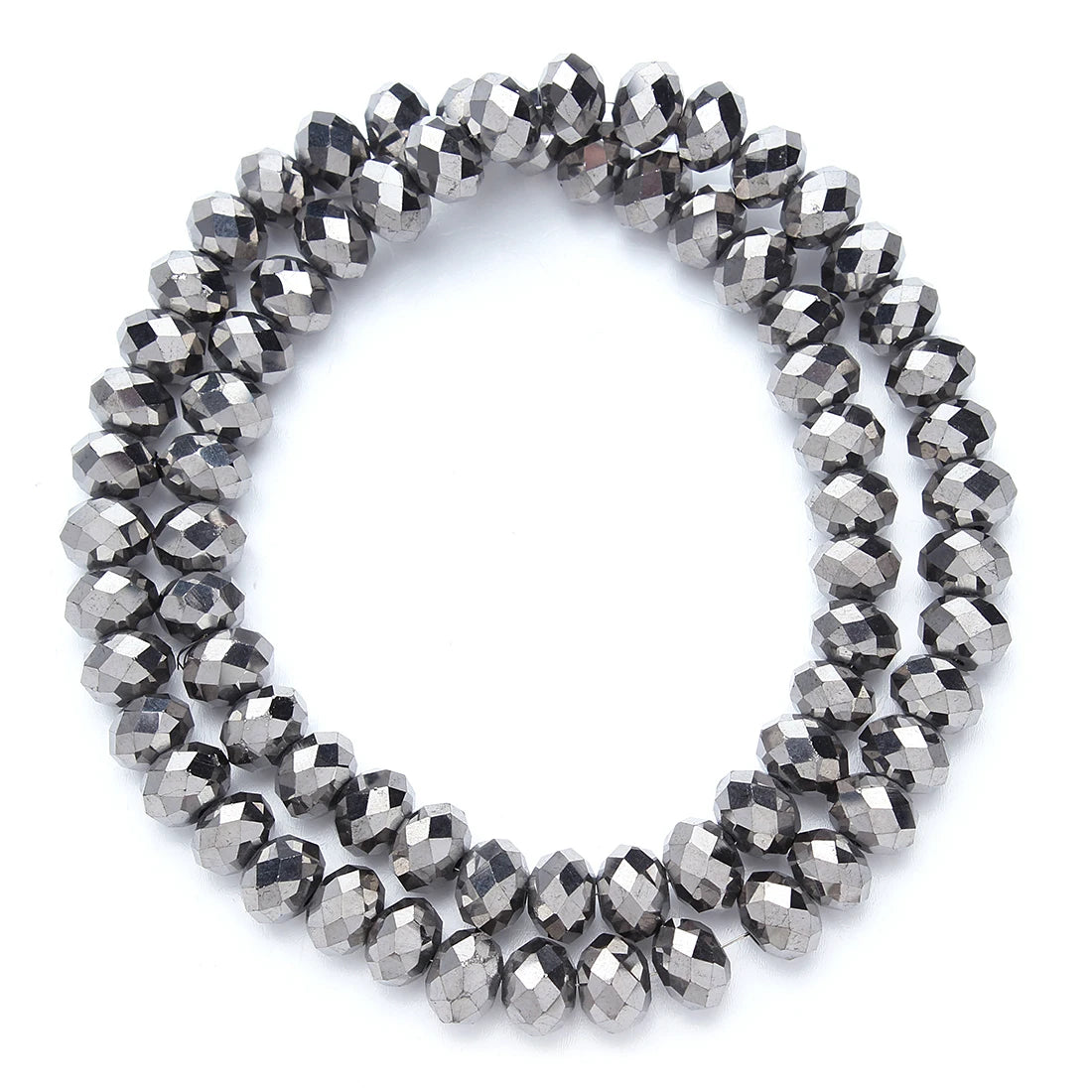 Silver Faceted Crystal Glass Spacer Beads for DIY Jewelry Crystal Spacer Beads PLUSH