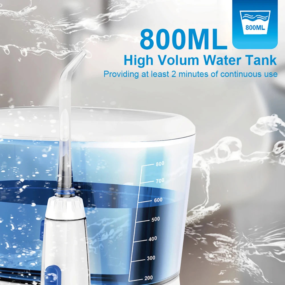 Raugee 800ML Electric Dental Water Flosser | 5 Nozzles, 10 Modes Oral Irrigator PLUSH