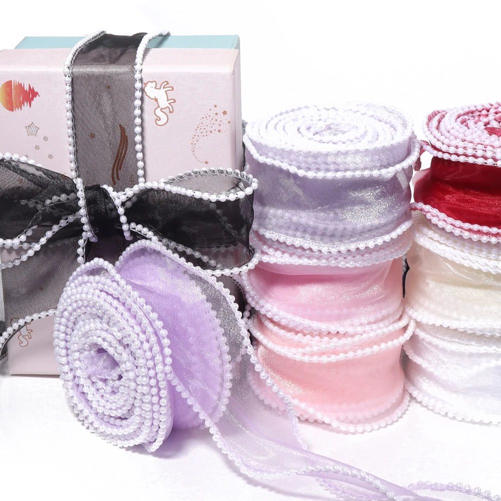 5 Yards Pearl Edge Wave Organza Ribbon – DIY Weddings & Crafts Craft Ribbon Trim PLUSH
