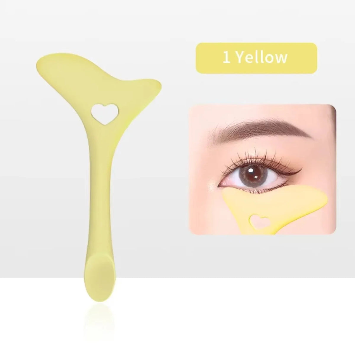 Silicone Eyeliner Stencil Winged Tip & Makeup Guide Template Eyeliner Stencil Tool PLUSH Yellow A