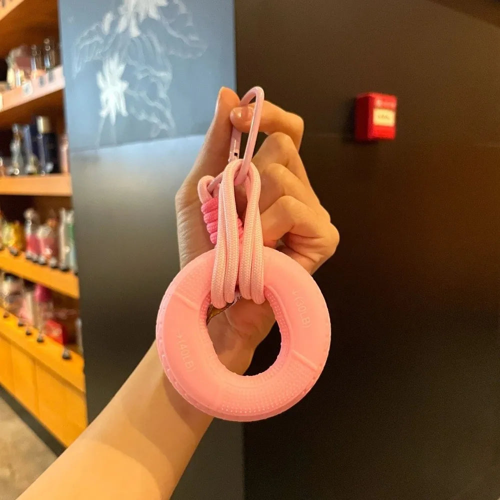 Silicone Hand Grip Trainer Keychain – 6 Colors | Fidget Ring Grip Trainer Keychain PLUSH Pink