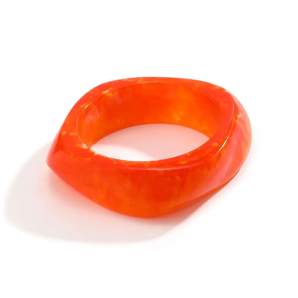 Vintage Chunky Acrylic Bangle – Bohemian Punk Wide Bracelet Acrylic Bangle Bracelet PLUSH
