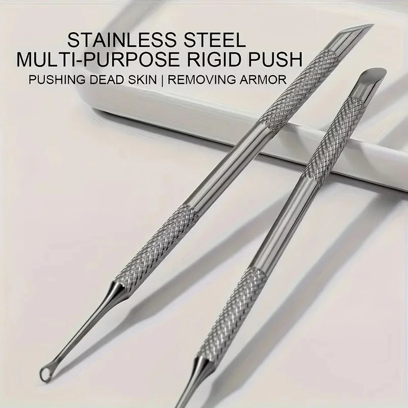 Professional Nail Cuticle Trimmer & File Set – 2pcs Stainless Nail Grooming Set PLUSH