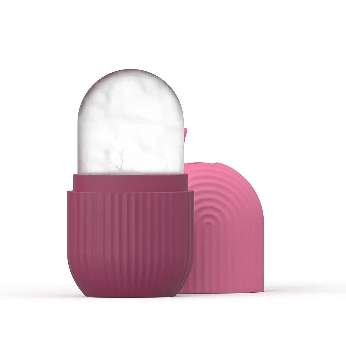 Silicone Ice Ball Face Massager Roller – Lifting & Contouring Face Massager Roller PLUSH Rose Red