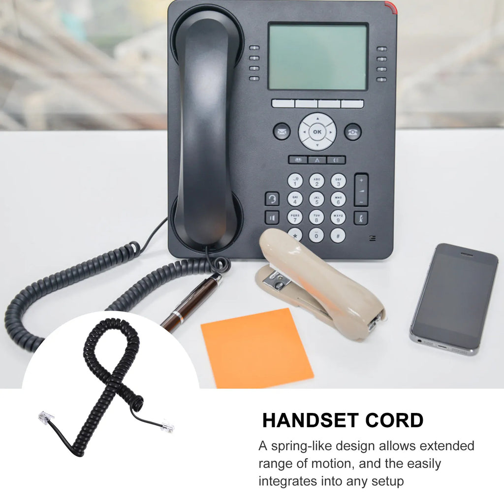 10-Pack RJ11 Coiled Landline Phone Cords | Universal Telephone Cable Landline Phone Cord PLUSH