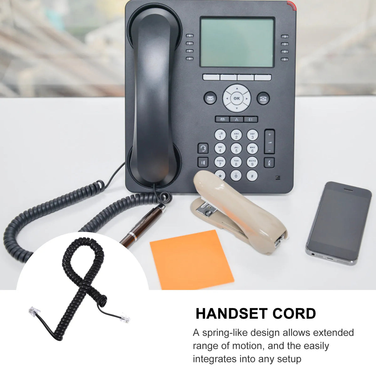 10-Pack RJ11 Coiled Landline Phone Cords | Universal Telephone Cable Landline Phone Cord PLUSH