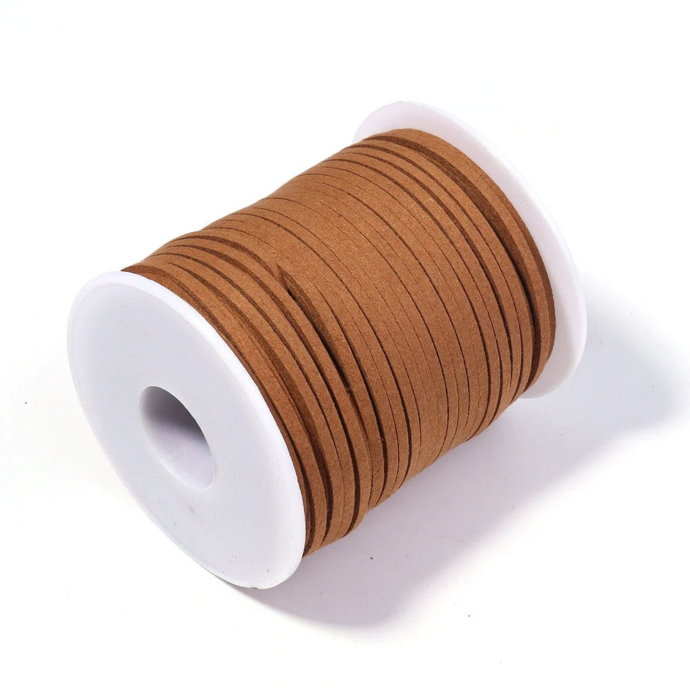 50 Yards 2mm Korean Suede Faux Leather Cord – DIY Jewelry Making Jewelry Craft Cord PLUSH brown