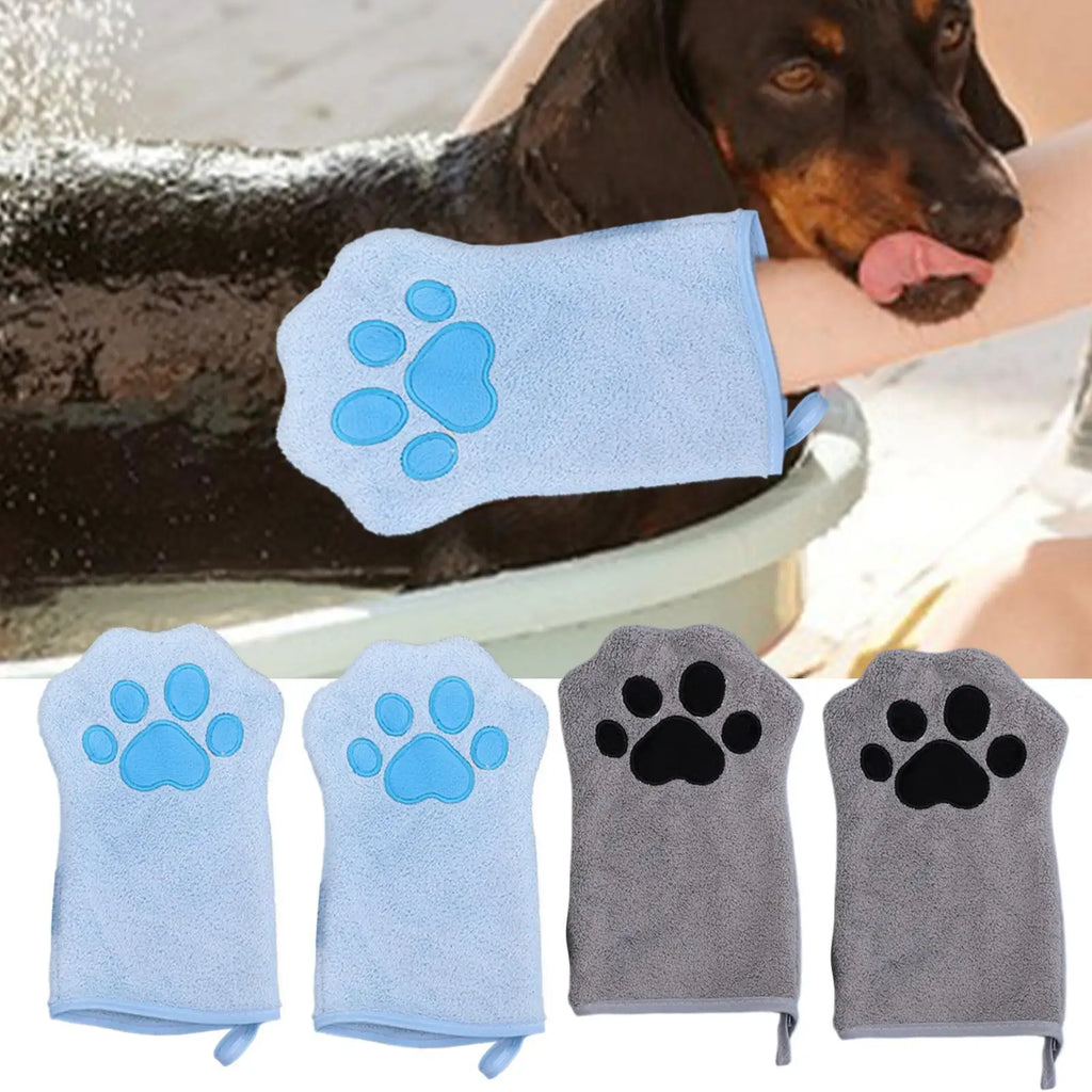 Quick-Dry Pet Grooming Gloves for Dogs & Cats – 2 Pack Pet Grooming Gloves PLUSH