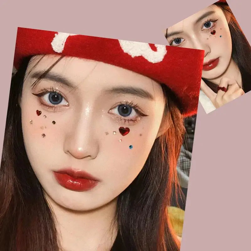Crystal Rhinestone Face Tattoo Stickers – Eye Gems & Decor Face Gem Sticker PLUSH