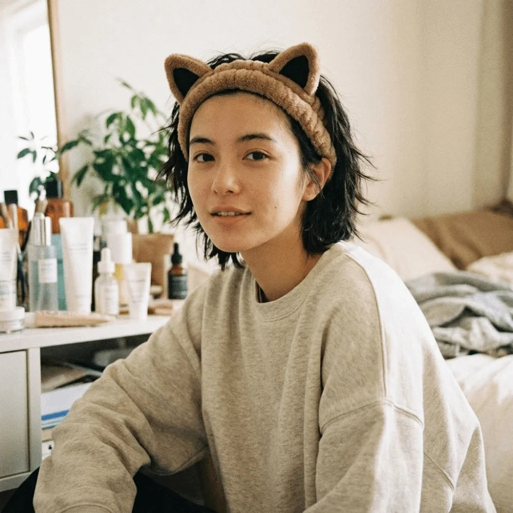 Fluffy Cat Ear Headband 2pcs Set – Soft Plush Couple Hairband Plush Hair Headband PLUSH