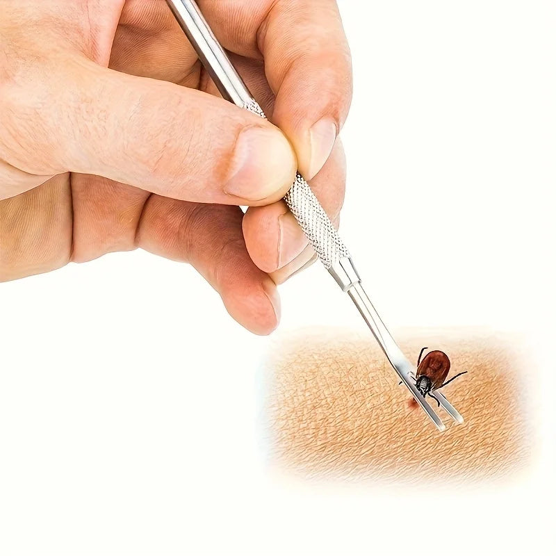Stainless Steel Tick & Flea Remover for Cats & Dogs | 1-2pcs Pet Tick Remover PLUSH